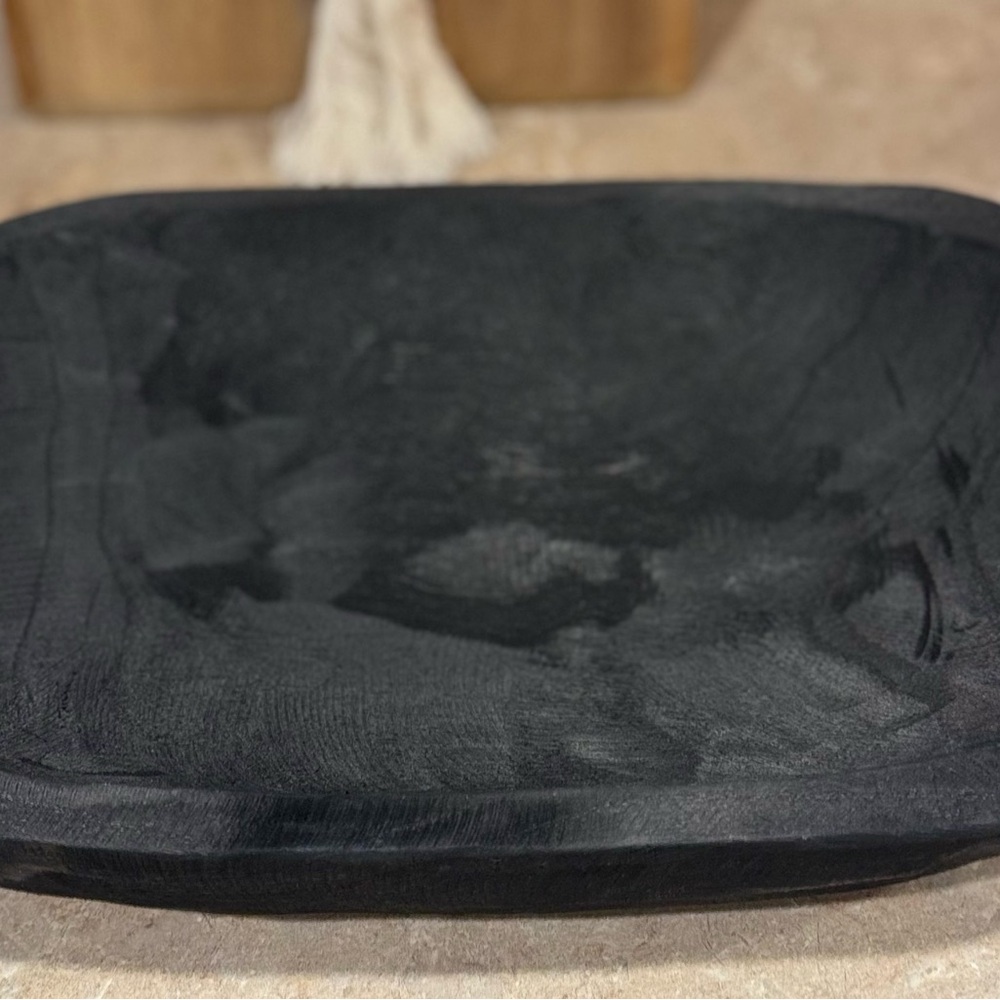NWT!!! Large Double Handle Elegant Black Serving Tray. Made of Paulowina Wood.